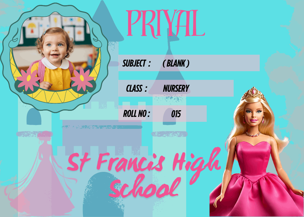 Personalized name slip with Barbie character for kids – KraftedKey