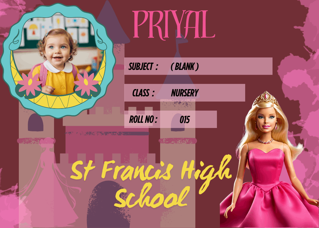Waterproof kid name slip with Barbie theme – KraftedKey