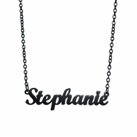 Luxury Black Name Pendant – Personalized Custom Jewelry - KraftedKey