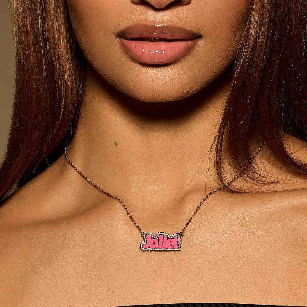 Bubble Name Diamond Pendant – Personalized Custom Name Necklace - KraftedKey