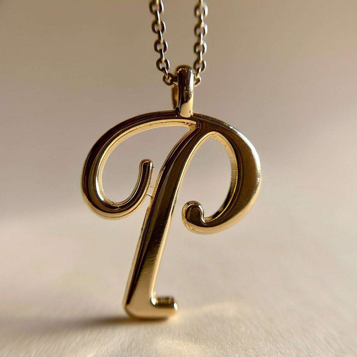 Custom engraved single-letter pendant with delicate chain