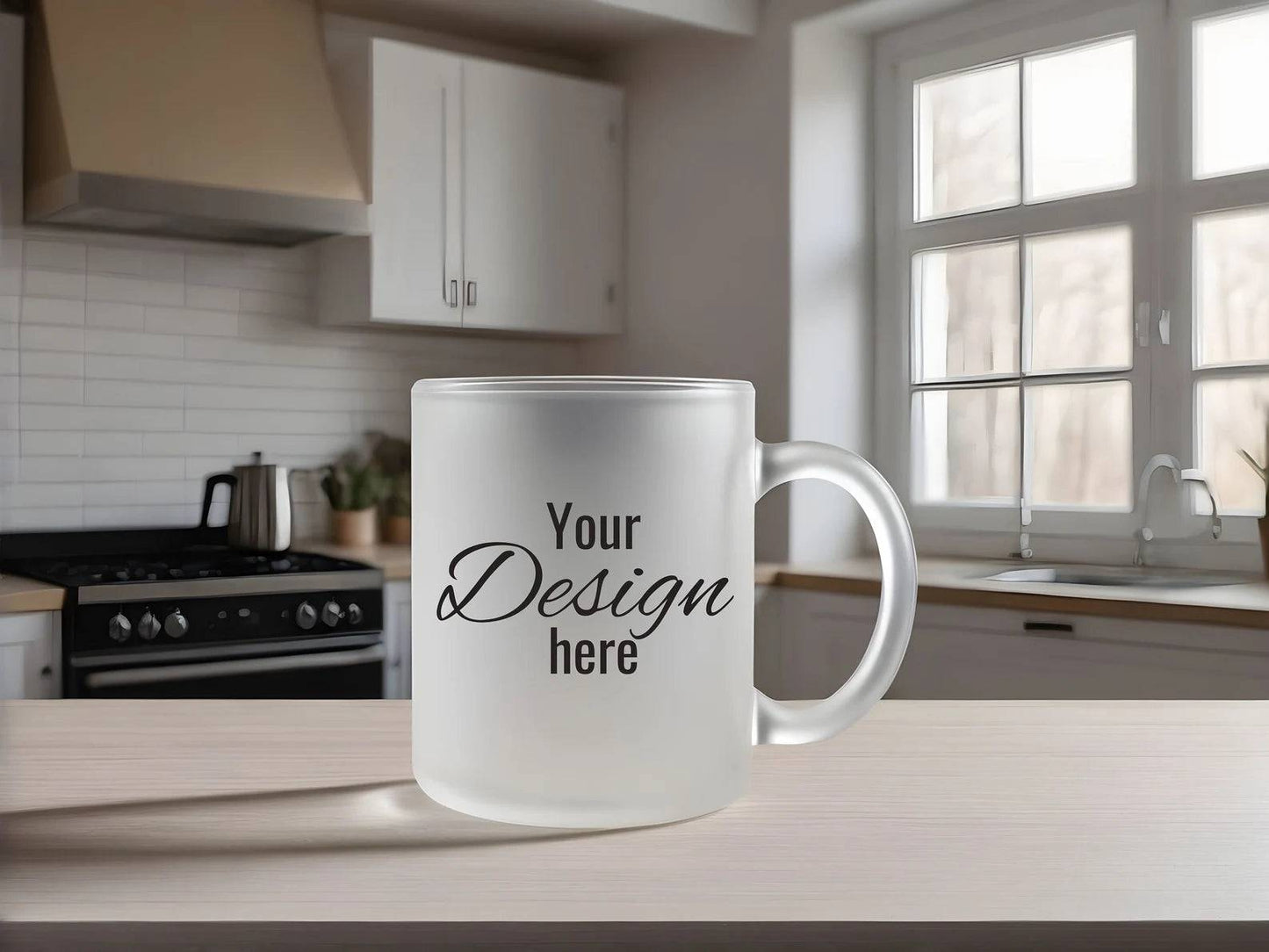 durable frosted glass mug with textured matte finish personalized