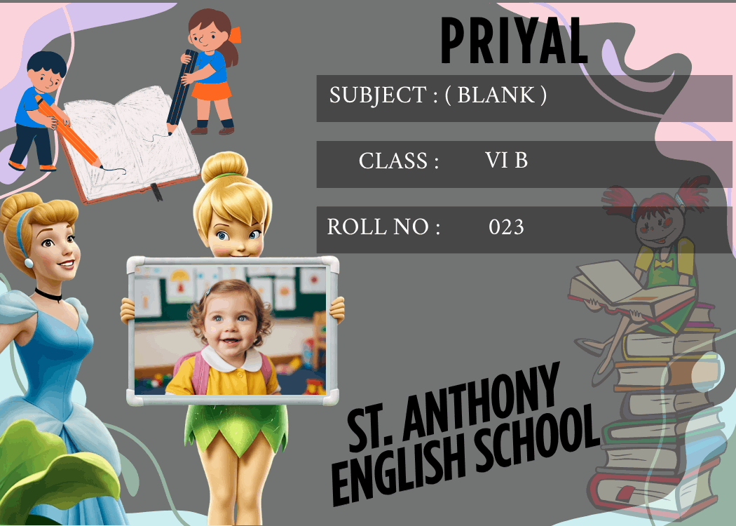 Vibrant school name slip for children with Tinker Bell Cinderella artwork – KraftedKey
