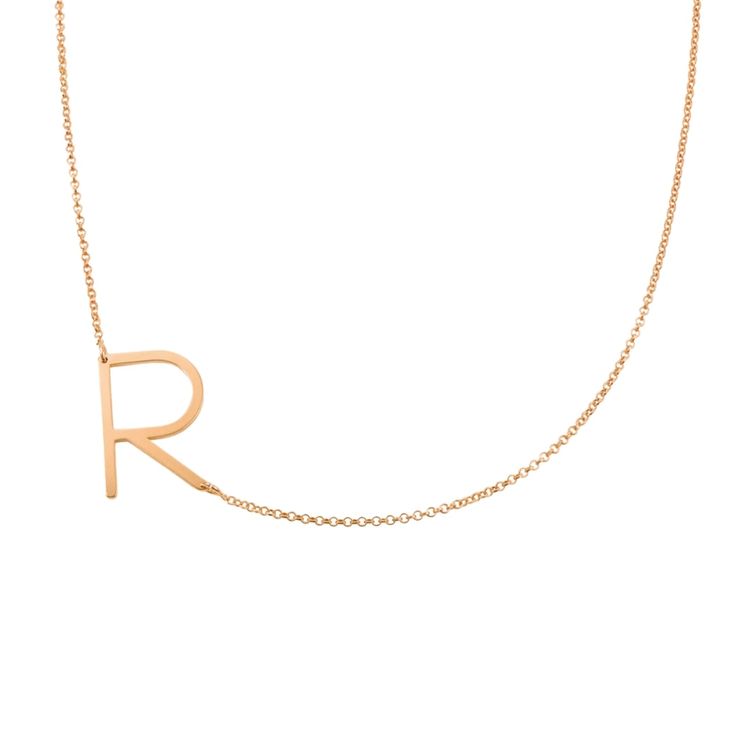 Floating letter pendant with gold finish, personalized jewelry gift