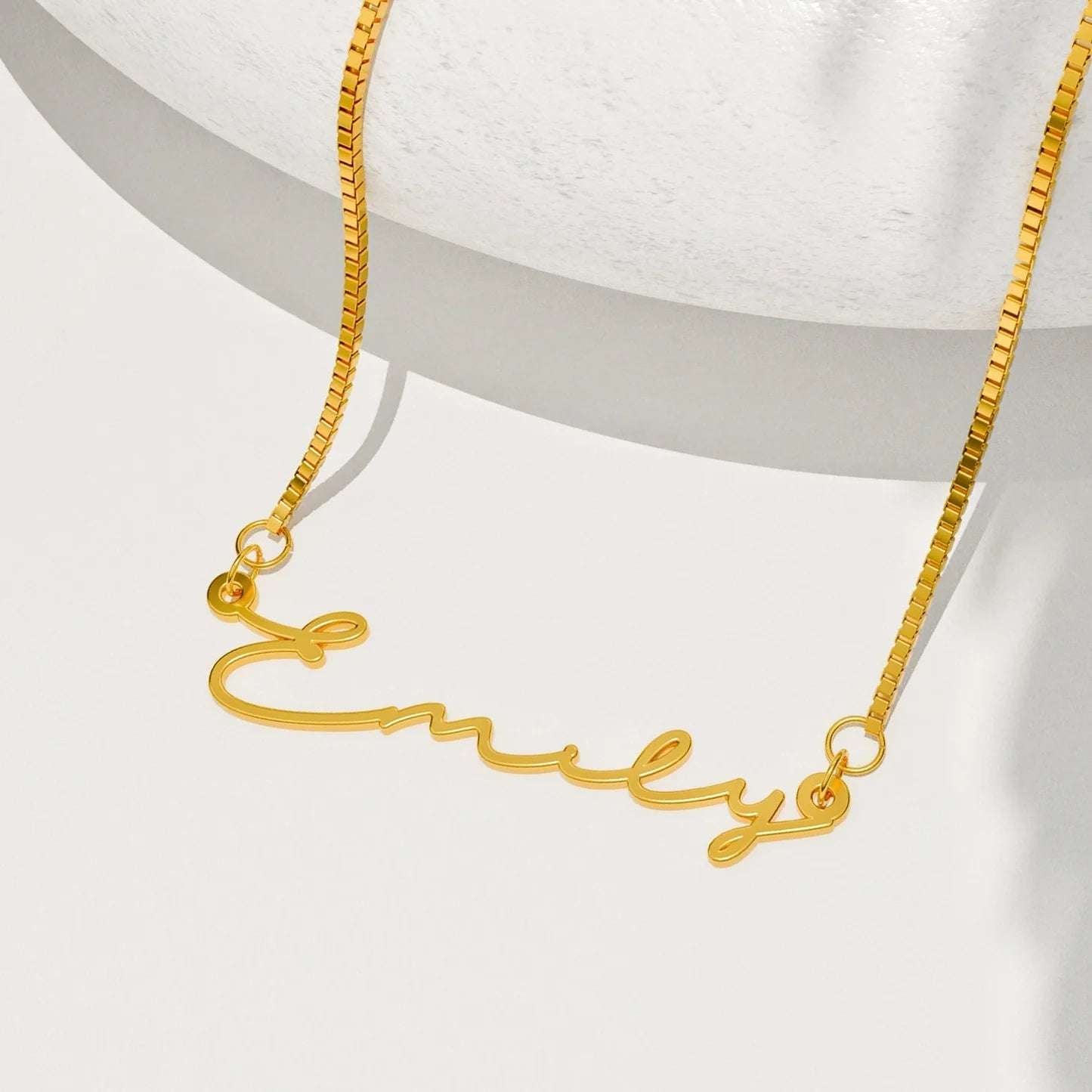 Signature style pendant with name in silver finish, stylish accessory