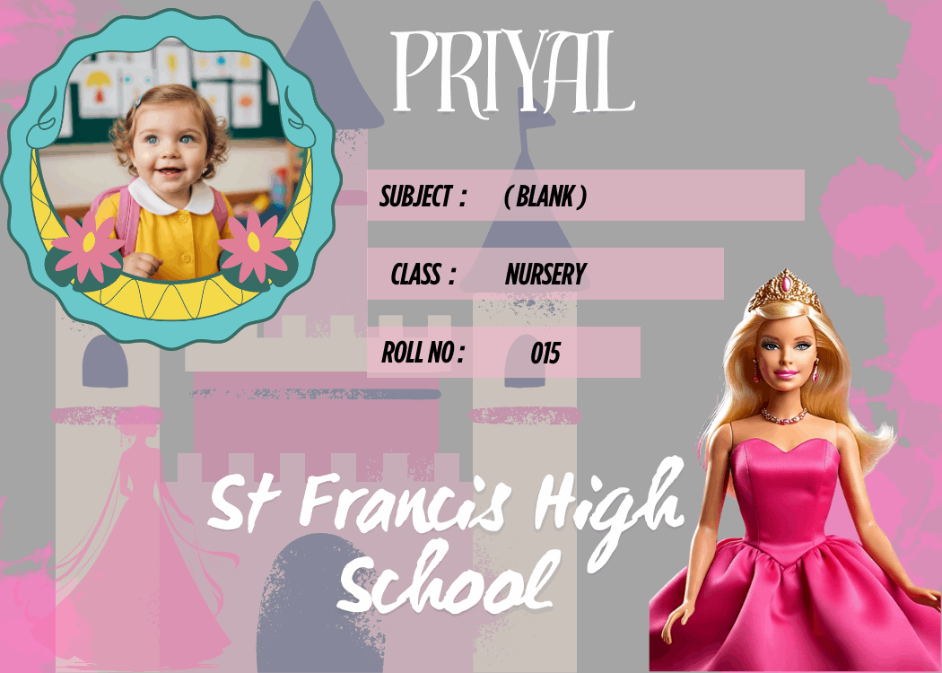 Barbie kids name label for water bottles and supplies – KraftedKey