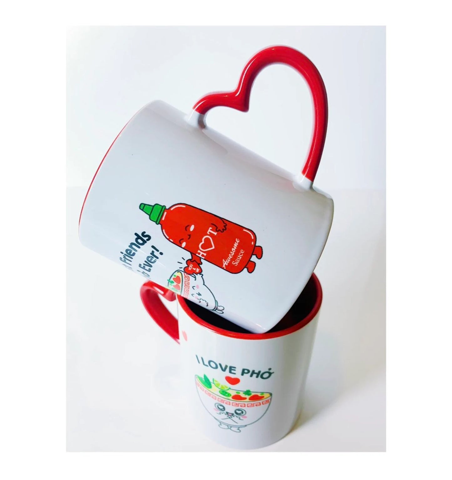 custom photo printed heart handle mug for gifting KraftedKey