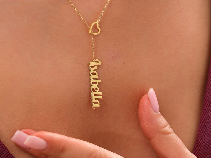 Elegant Heart Nameplate Necklace – Personalized Women’s Jewelry