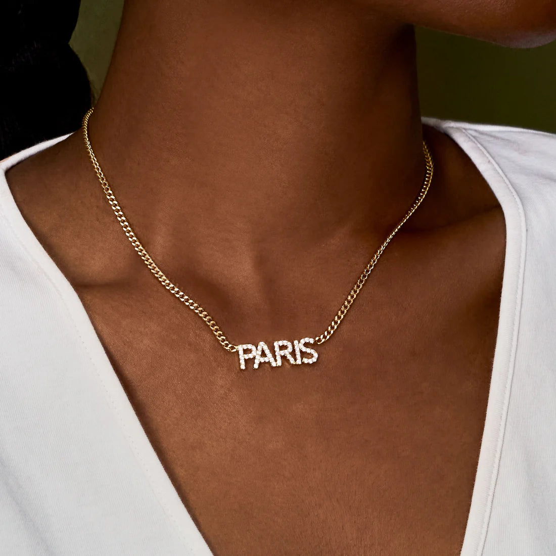 ICED BLOCK NAME PENDANT