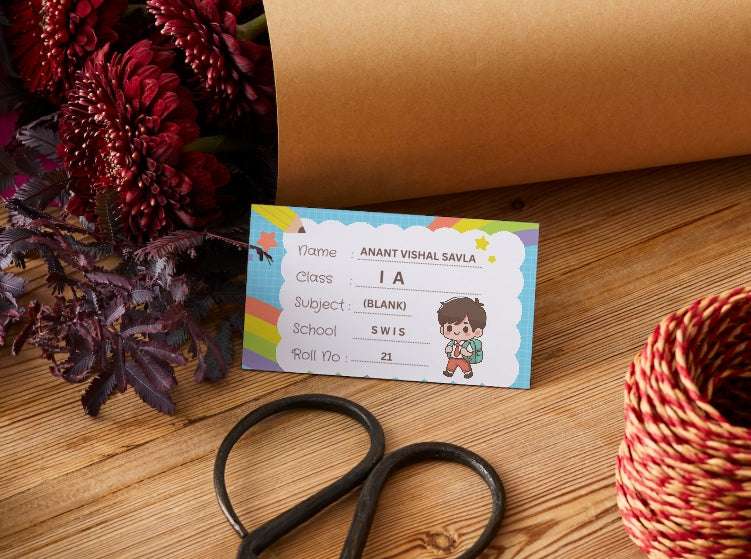 Personalized school book label with boys’ theme – KraftedKey