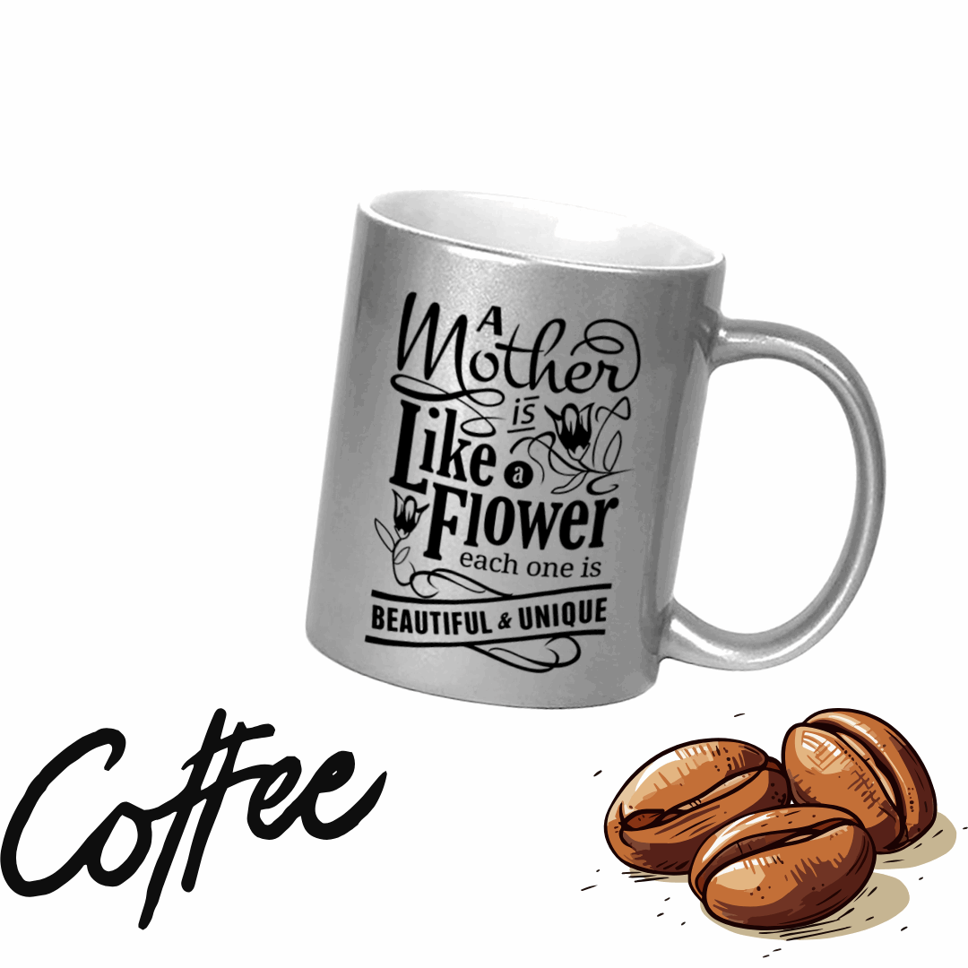 personalized corporate gifting silver mug with full wrap sublimation print