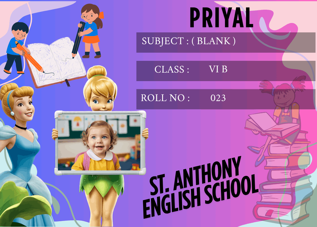 Vibrant school name slip for children with Tinker Bell Cinderella artwork – KraftedKey