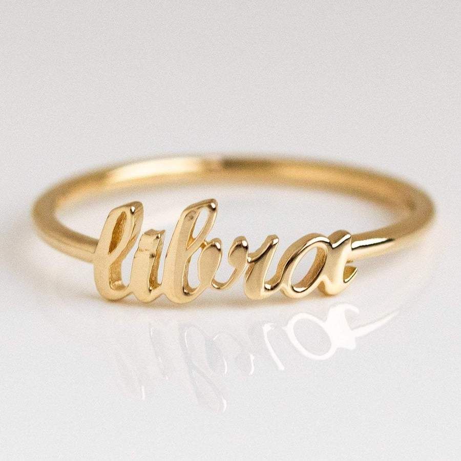 Custom name ring, silver band, KraftedKey close-up