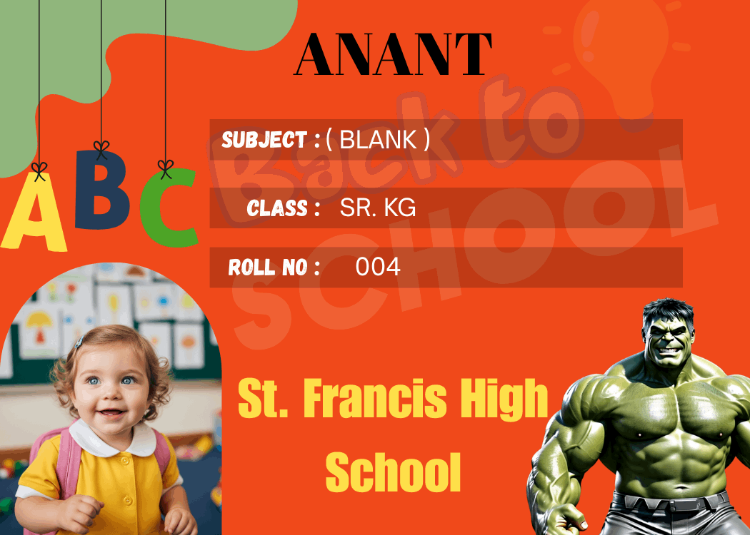 Custom school labels with superhero theme