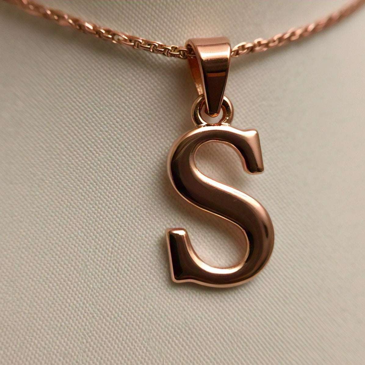 KraftedKey single-letter pendant in silver, minimalist design