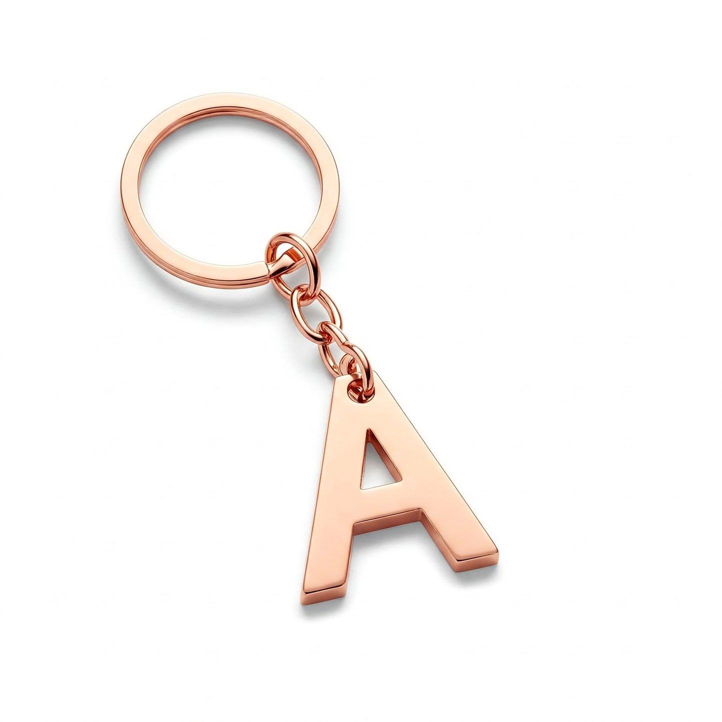 Gift box containing single letter keychain, KraftedKey branding