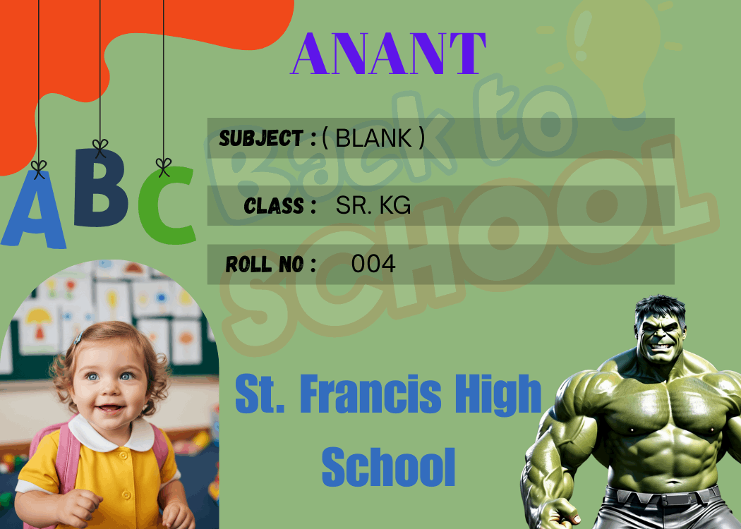 Custom school labels with superhero theme
