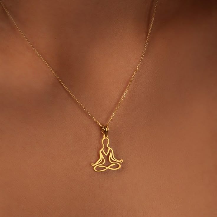 Elegant spiritual jewelry with meditation pose pendant, perfect mindfulness gift