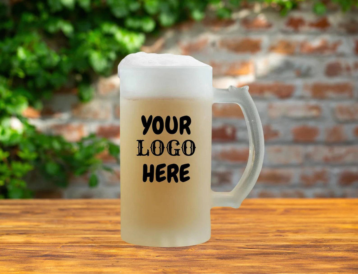 personalized frosted glass mug with custom photo and text Mumbai