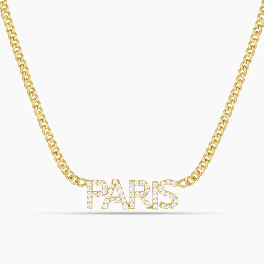 ICED BLOCK NAME PENDANT