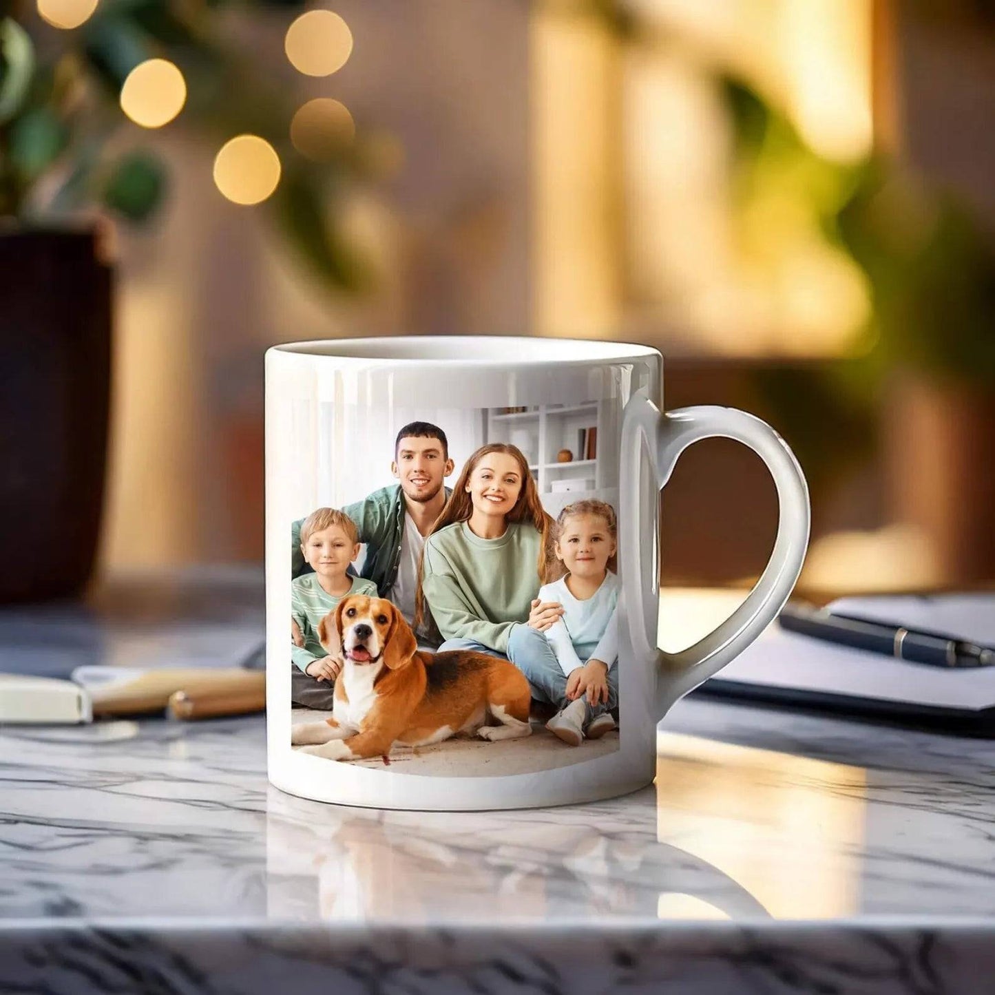 unique personalized white tea mug with custom message gift