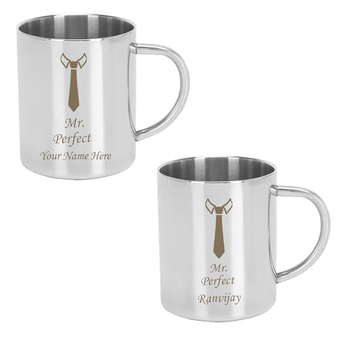 Custom Engraved Steel Mug - 250ml Durable Stainless Steel with Personalized Laser Engraving - KraftedKey