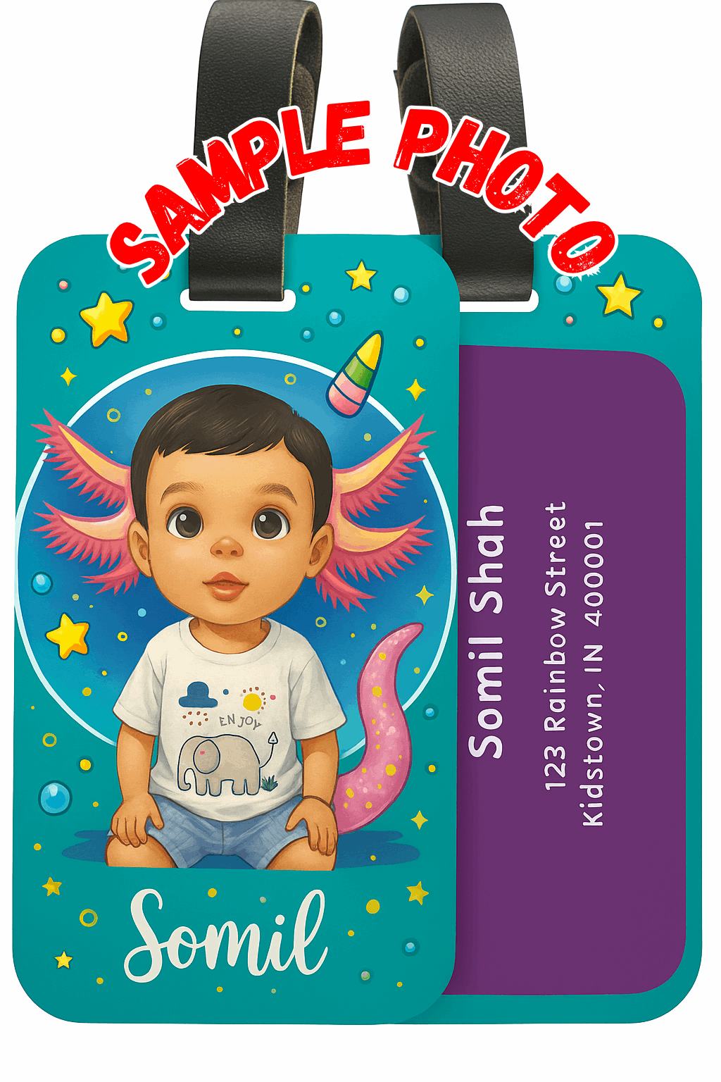 Personalized Kids Art Bag Name Tag - Custom Waterproof School Bag Label for Personal Identification