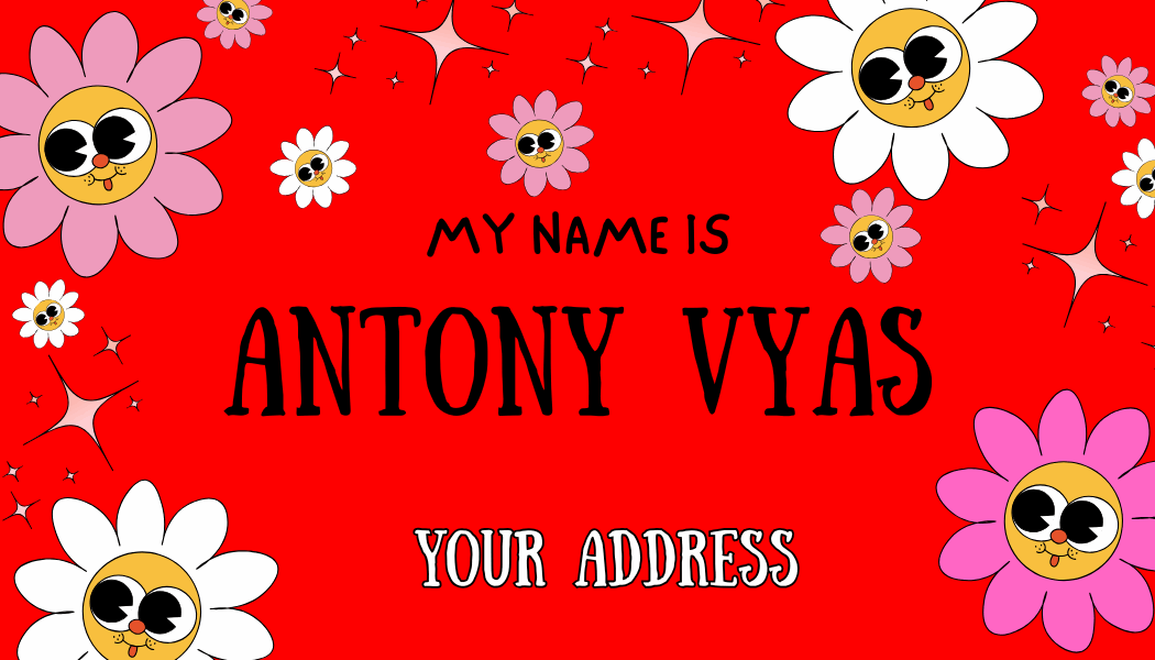Personalized Flowers Name Tag Sticker - Custom Waterproof Floral Name Labels