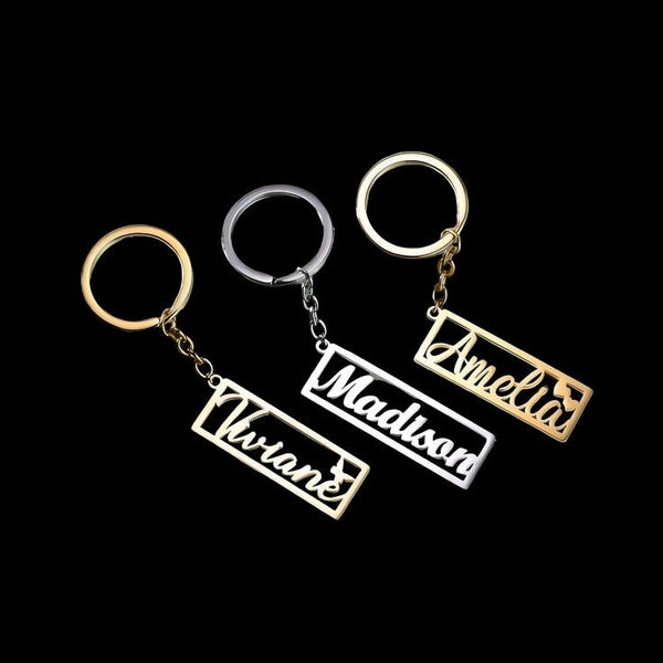 Custom Text Name Tag Keychain Personalized for Unique Identification
