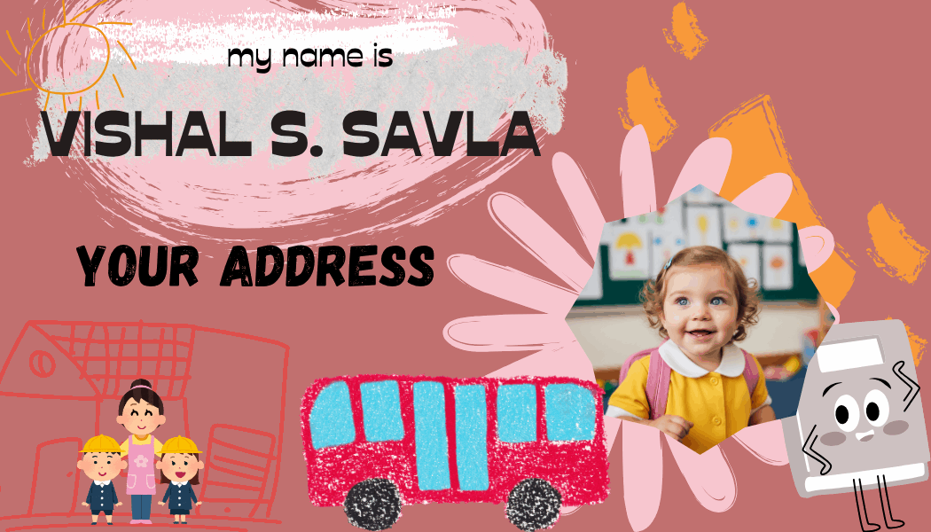 Personalized Kids Art Bag Name Tag - Custom Waterproof School Bag Label for Personal Identification