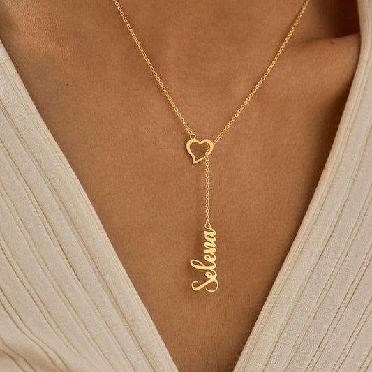 Elegant Heart Nameplate Necklace – Personalized Women’s Jewelry