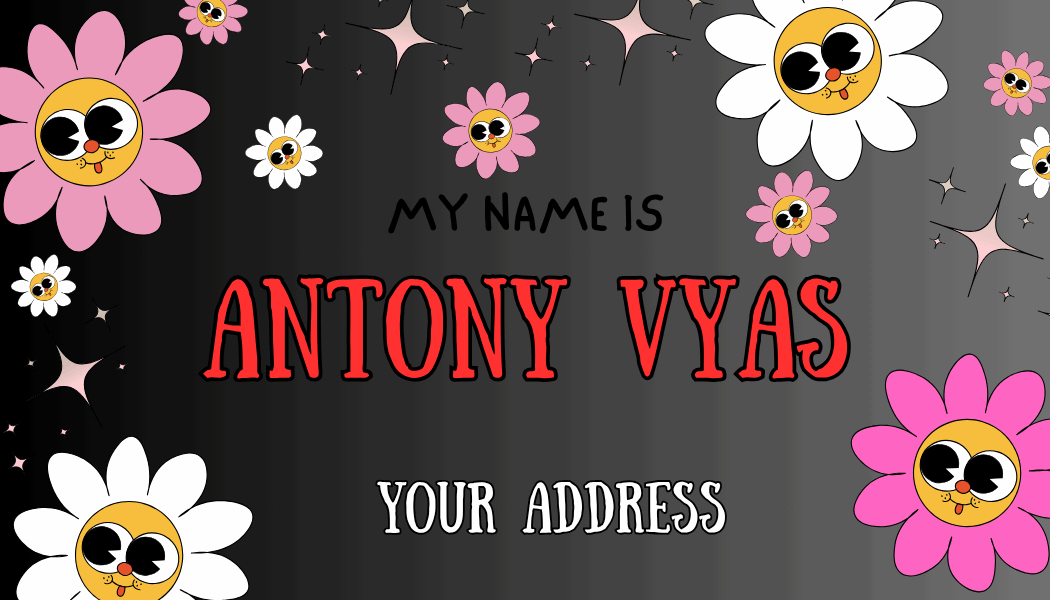 Personalized Flowers Name Bag Tag - Custom Floral Backpack Label for Unique Identification