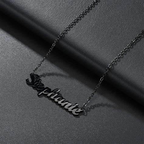 Luxury Black Name Pendant – Personalized Custom Jewelry - KraftedKey