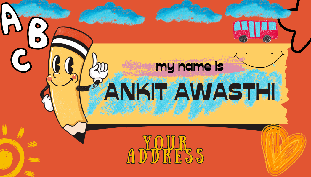 Pencil Sketch Bag Name Tag – Custom Personalized Name Tag for School & Travel