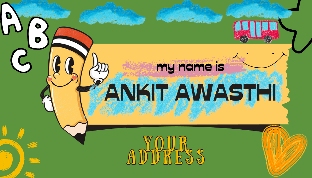 Pencil Sketch Bag Name Tag – Custom Personalized Name Tag for School & Travel