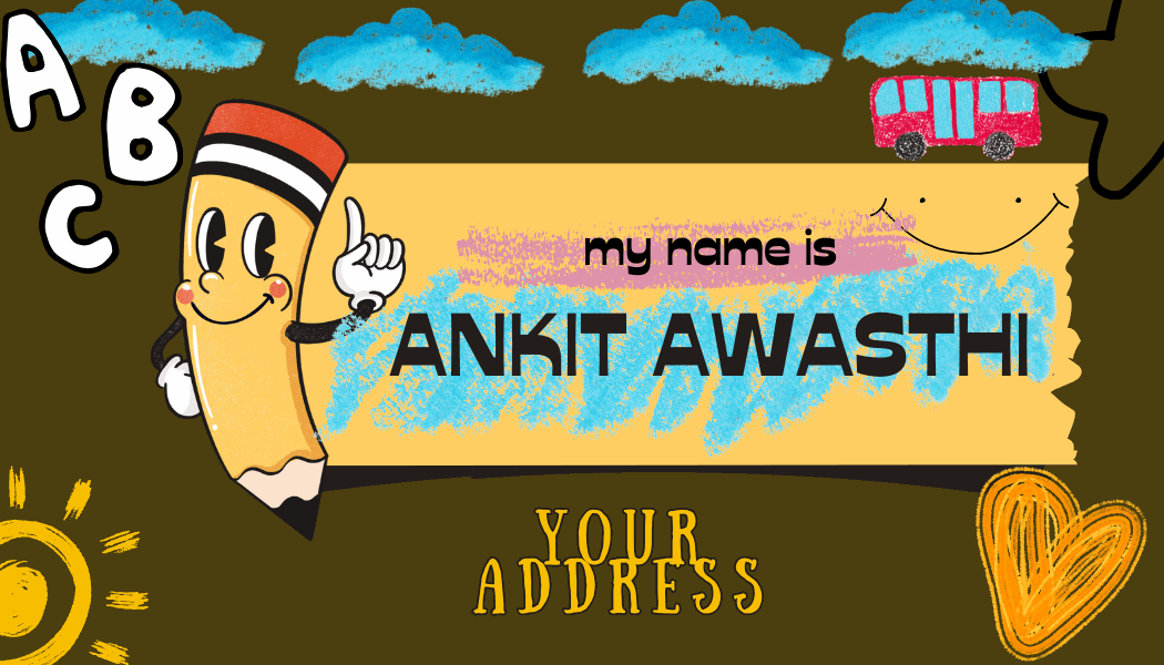 Pencil Sketch Bag Name Tag – Custom Personalized Name Tag for School & Travel