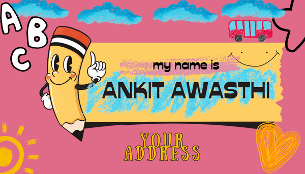 Pencil Sketch Bag Name Tag – Custom Personalized Name Tag for School & Travel - KraftedKey