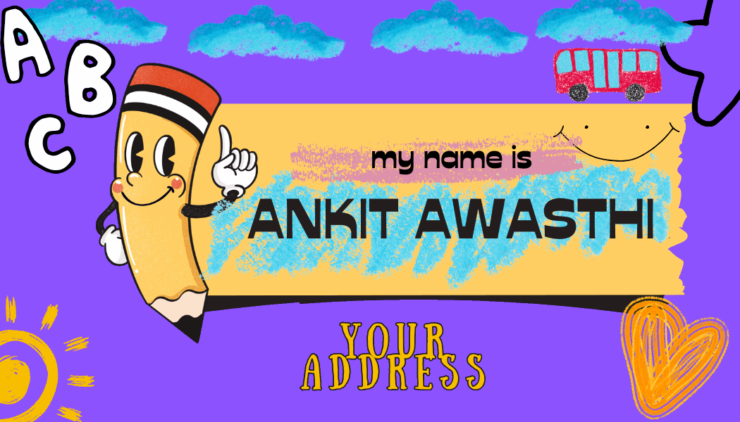 Pencil Sketch Bag Name Tag – Custom Personalized Name Tag for School & Travel