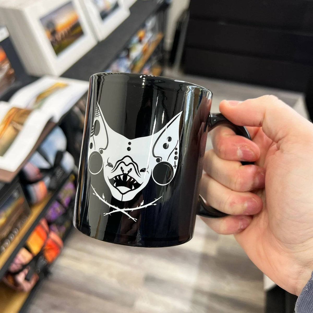 Personalized Black Mug with Photo & Message - Custom 320ml Ceramic Gift