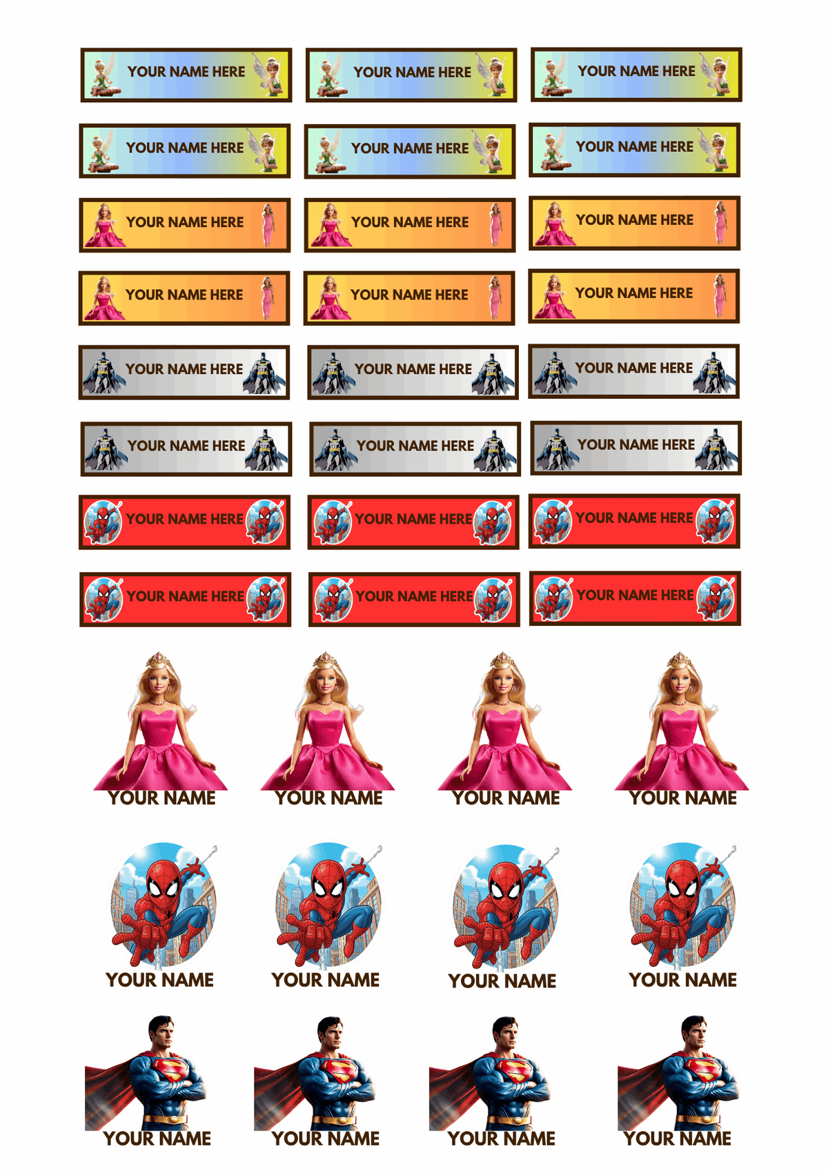 Personalized Name Stickers for Lunchboxes, Water Bottles, and School Books – Custom Waterproof Kids Labels