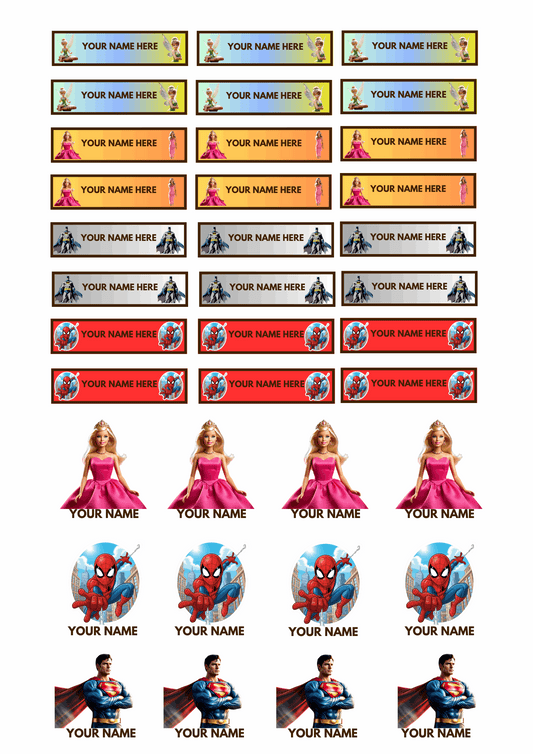 Printed name labels for kids' school uniforms and bottles
