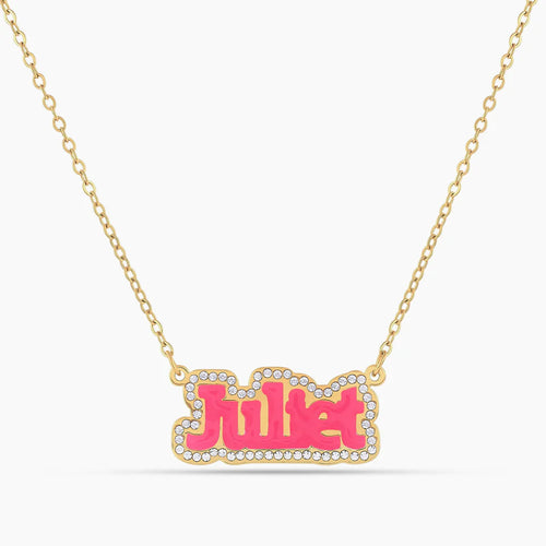 Bubble Name Diamond Pendant – Personalized Custom Name Necklace - KraftedKey