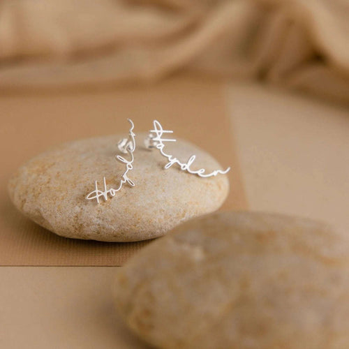 Calligraphic Name Earrings – Personalized Stylish Jewelry for Women - KraftedKey