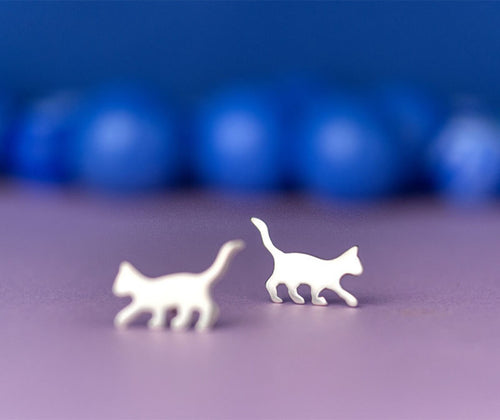 Cat Studs Earrings – Cute Cat Jewelry for Women & Girls - KraftedKey