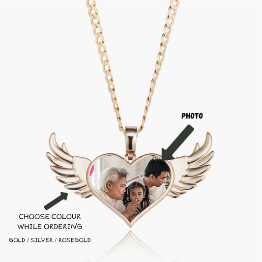HEART WINGS PHOTO PENDANT