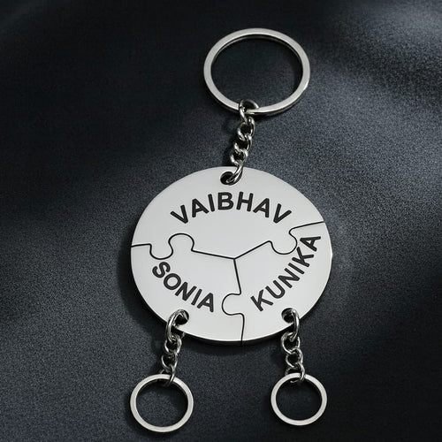 Circle Name Puzzle - Forever Together Bond Keychain - KraftedKey