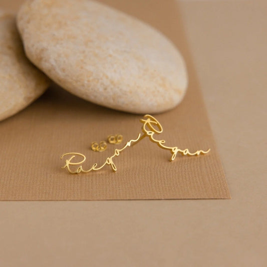 CALLIGRAPHIC NAME EARRINGS