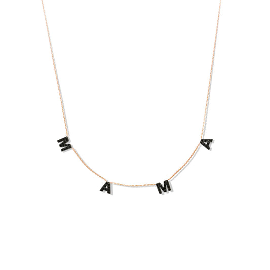 BLACK LETTER NECKLACE