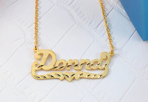 Diamond Cut Name Pendant – Personalized Metal Necklace