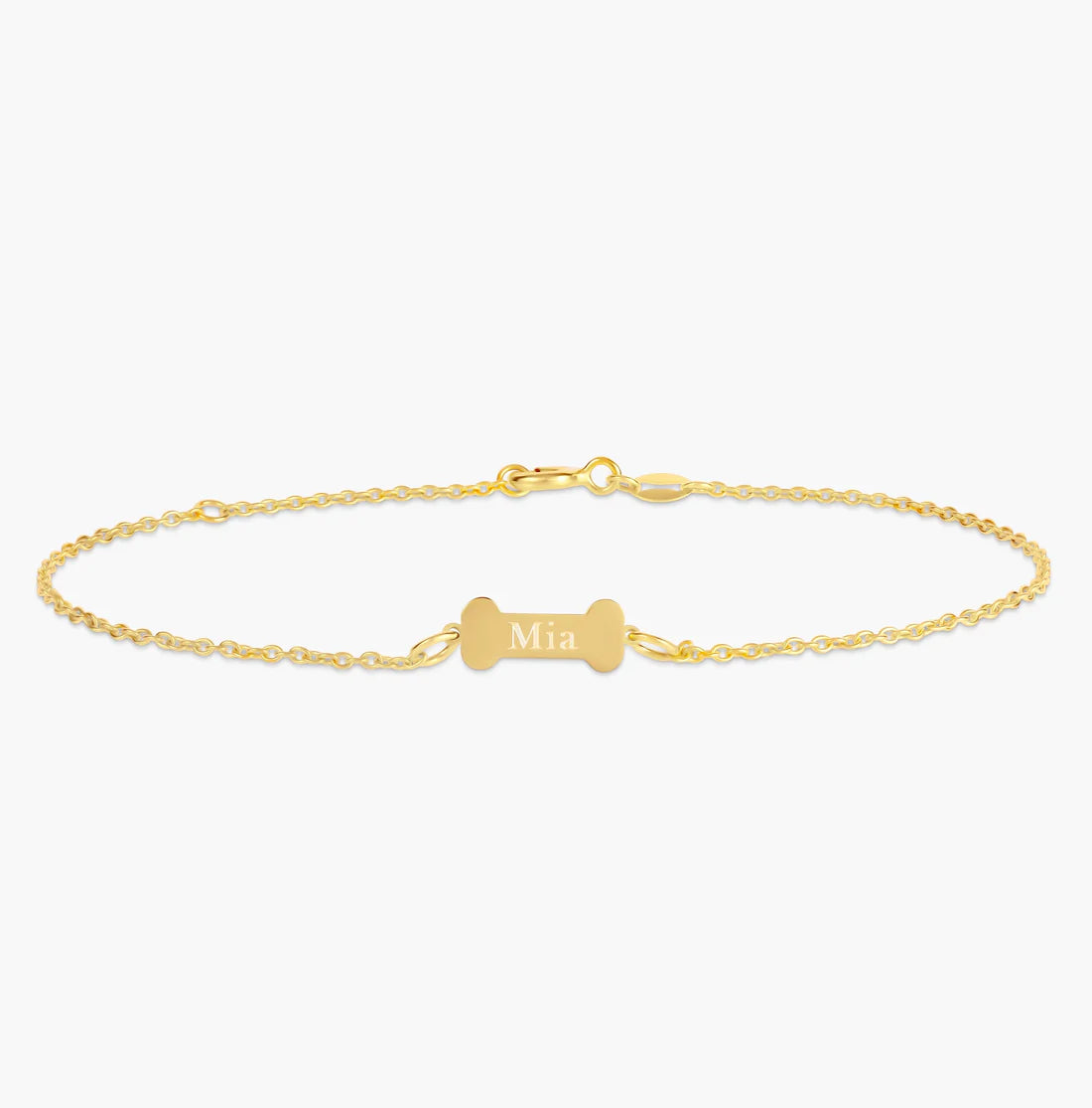 Engraved Dog Bone Bracelet – Personalized Custom Name Jewelry for Pet Lovers